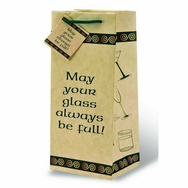 Wrap-Art May Your Glass Be Full Wine Bottle Gift Bag 17502